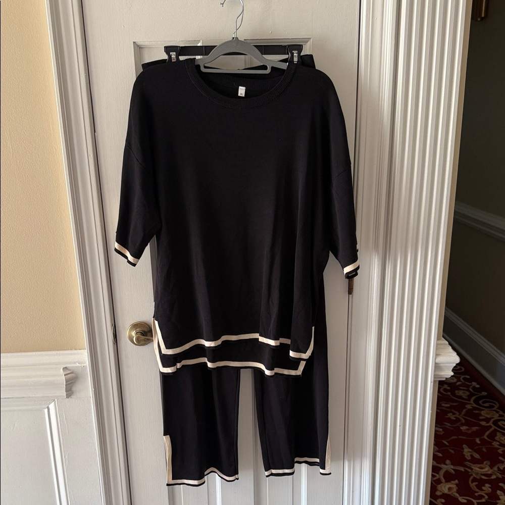 Black and White Sweater Set